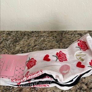 6 Pair Assorted Juicy Couture Shortie Crew Socks